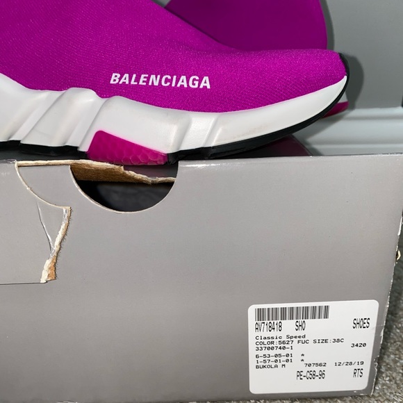 ❌SOLD❌ Balenciaga Speed Knit Sock Trainer Sneakers Pink size 38 - Picture 2 of 7